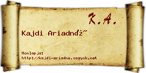 Kajdi Ariadné névjegykártya